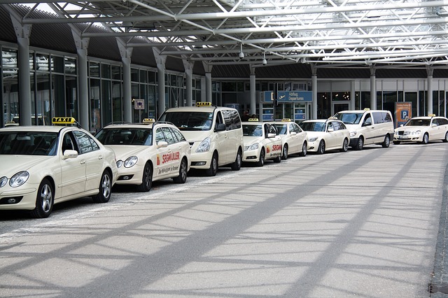 airport taxi waiting for fares
