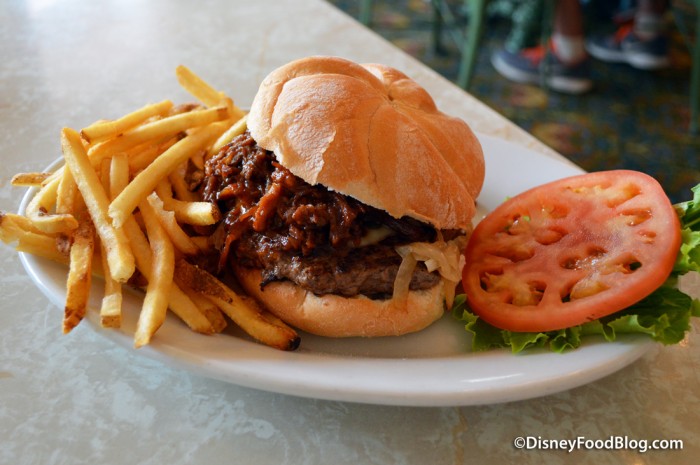 Disney Barbecue Beef Brisket Burger at Magic Kingdom Plaza Restaurant 