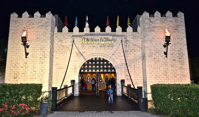 Medieval Times Castle at night