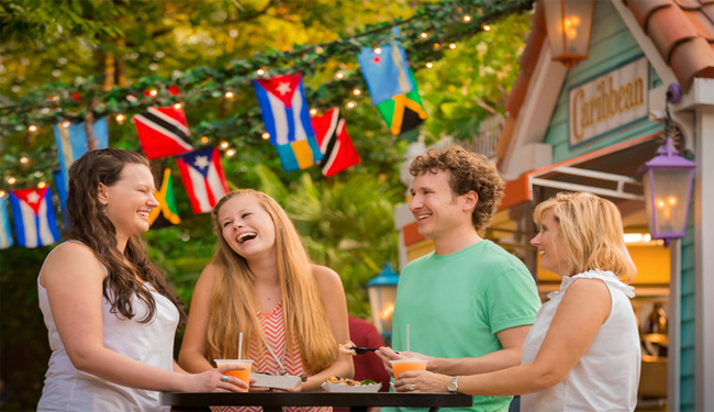 People Eating Drinking Flags 